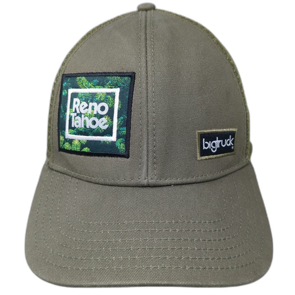Bigtruck Trucker Hat Green One Size Reno Tahoe Snapback Mesh Forest Nevada Hat